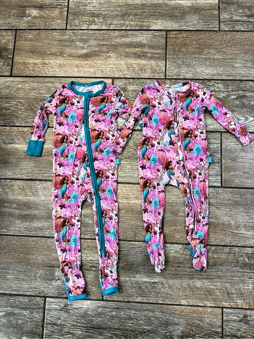 Disney Posh Peanut Princess Footed Pajama Set Pink Baby 12-18M and 9-12 months